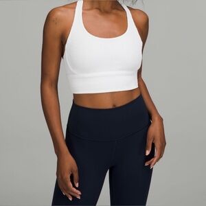 Lululemon Energy Bra Long Line White Ribbed Sports NWT